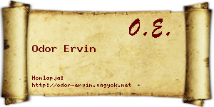 Odor Ervin névjegykártya